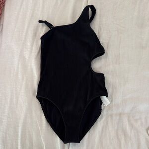 abercrombie kids Black Girls' One-Shoulder Swim Top